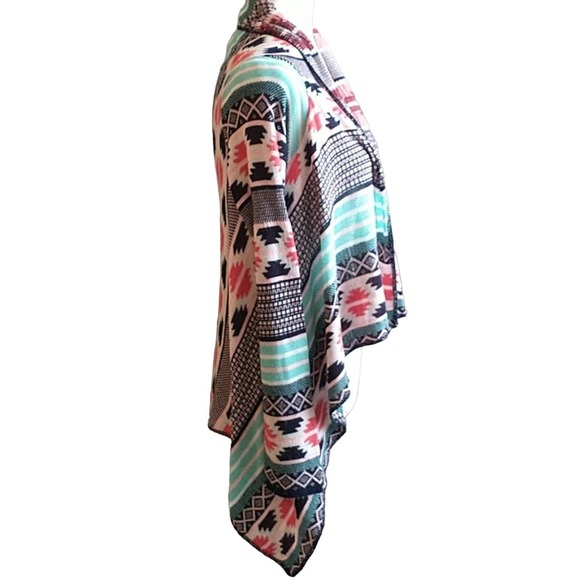 Red Camel Multicolor Long Sleeve Sweater Women's Sz M Southwest Cardigan Open - Picture 1 of 6